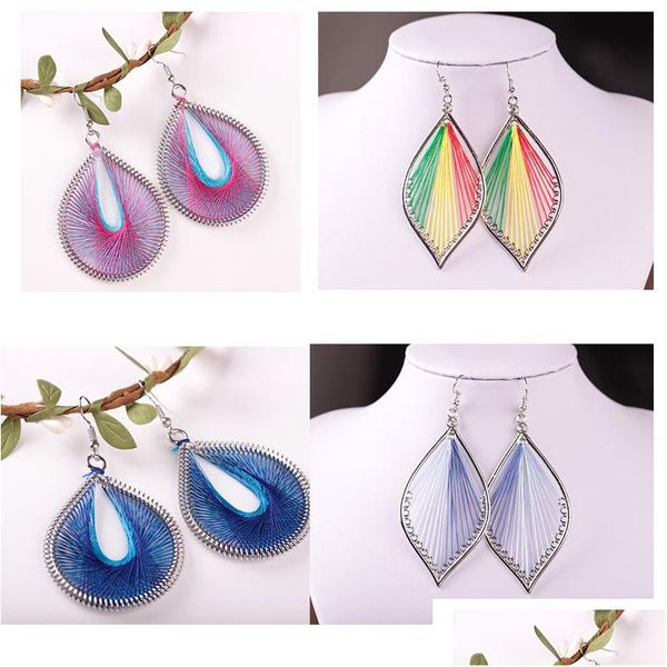 Fascino fatto a mano Colorf filo di seta orecchini pendenti per le donne fai da te bohemien creativo etnico ragazze gioielli festa consegna goccia Dhgarden Dhogd
