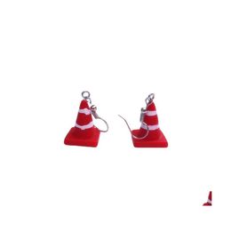 Charm Handmade Funny Mini Traffic Road Cones Résine Dangle Pour Femmes Fille Boucles D'oreilles Créative Personnalité Bijoux Cadeau Livraison Otufb