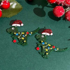 Charme Coeur Crème Glacée Petit Dinosaure Boucles D'oreilles De Noël pour Femmes Mode Acrylique Creative Dragon Boucles D'oreilles Fille Bijoux Cadeau Y240328