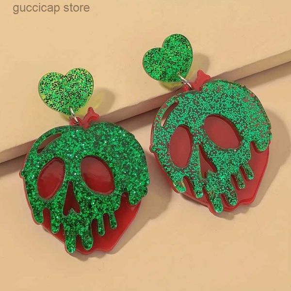 Charme Coeur Lave Masque Boucles D'oreilles pour Femmes Personnalité Halloween Goutte Boucle D'oreille Tempérament Drôle Tous Match Bijoux En Gros Femelle Y240328