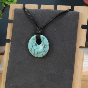 Charm Hoge kwaliteit Natuurlijke stenen Large Hole Bead Pendant Ketting Ronde Bule Turquoise Jade Hanging Exquise Accessoires Geschenk