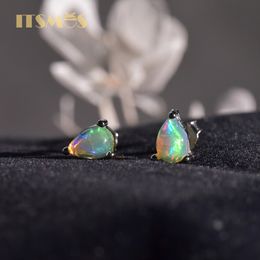 Charme ITSMOS goutte d'eau opale naturelle boucles d'oreilles véritable pierre précieuse bleu coloré argent boucles d'oreilles élégantes pour femmes fille cadeau 230825