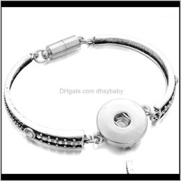 Bijoux à breloques 18Mm boutons pression Bracelet fleurs entières sculptées Vintage magnétique bracelets pour femme hommes Ptu7R1934