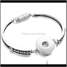 Bijoux à breloques 18Mm boutons pression Bracelet fleurs entières sculptées Vintage magnétique bracelets pour femme hommes Ptu7R2824