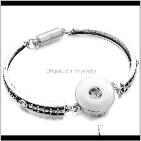 Charm Jewelry Pulsera con botones a presión de 18 mm, flores enteras talladas, pulseras magnéticas vintage para mujeres y hombres Ptu7R341G