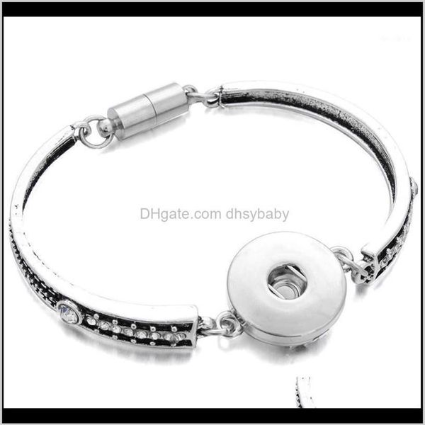 Charme Sieraden 18Mm Drukknopen Armband Hele Bloemen Gesneden Vintage Magnetische Armbanden Voor Vrouwen Mannen