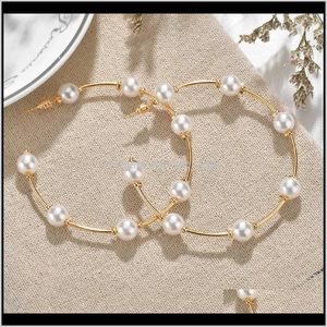 Charm Jewelry Drop Delivery 2021 Fashion European en American Metal Creative Retro Pearl Stud French high-end designer oorbellen BS8EU