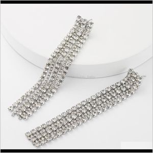 Charm sieraden drop levering 2021 temperament wind legering Diamond Rhinestone lange kwikoor oorbellen dames mode super feeën diner oorrk jlk