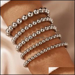 Gioielli con ciondoli 5 pezzi / set Braccialetti di perline bohémien per le donne Affascinanti gioielli in metallo per feste in lega di colore Sier Aessories Gift Drop Delivery 2021 Qnh