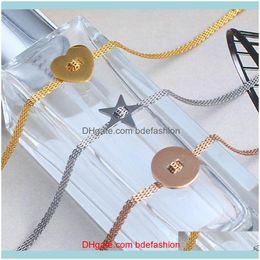 Charm JewelryCharm armband Bracelet Handketting Link Rose Gold Heart Femme Braslet Roestvrij stalen armbanden voor vrouwen Drop levering 2021 ITG