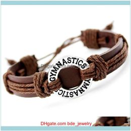 Charm Jewelrycharm Bracelets Gymnastique Calisthenics Golf Soer Football Baseball Softball Volleyball Crosse Hockey Tennis Leathe215C