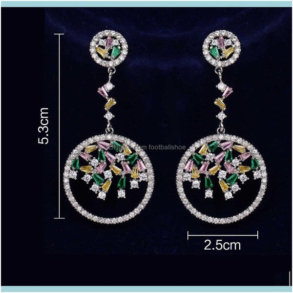 Charm Jewelrycircle Sweet Luxury Fashion Zircon S925 Sier Pin vestido de novia pendientes largos Drop Delivery 2021 Qbhrn