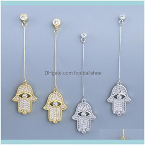 Charm JewelryDesigners Long Womens S 925 Sier Naald Girl Tassel Palm Koreaanse oorbellen Err77 Drop levering 2021 PVVWT