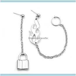 Charm Jewelryfactoryuf2Yalloy Flame Fashion Lock And Jewelry, Boucles d'oreilles Creative Drop Delivery 2021 Ikdeh