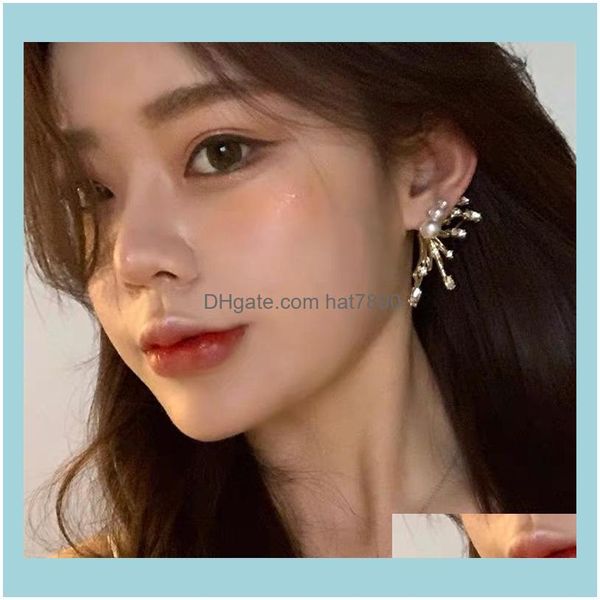Charm Jewelrypersonalized Pearl Butterfly Wing Boucles d'oreilles avec diamant et tempérament coréen Drop Delivery 2021 Hc2Ce