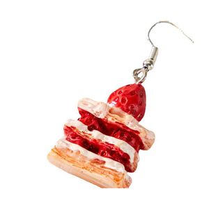 Charme Kawaii Femme Stberry Gâteau Boucles D'oreilles Résine À La Main Mignonne Fille Douce Créative Pastèque Alimentaire Goutte Boucle D'oreille Oreille Bijoux Cadeaux Deliv Ot57D