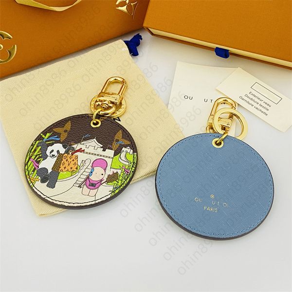 Charm Kerings Carta de cuero de lujo colgante llavero unisex pareja llavero diseñador patrón niñas bolso accesorios cordones de alta calidad para llave