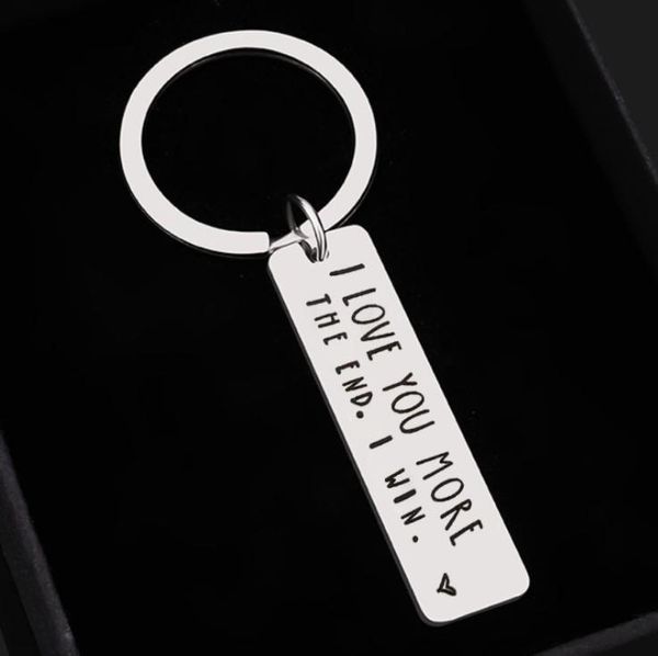 Charme porte-clés je t'aime plus la fin lettre bande métal Couple porte-clés porte-clés porte-clés décor porte-clés saint valentin cadeaux