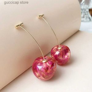 Charme Coréen Cerise Fruits Doux Cerise Boucles D'oreilles pour Femmes Longue Tendance Simple Boucles D'oreilles Mode Fairycore Charme Bijoux Y240328