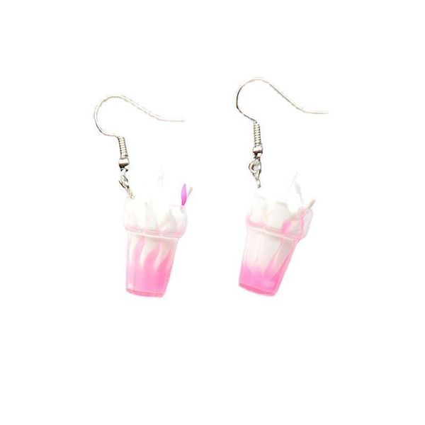 Charm Korean Fashion Ice Drink Pendientes colgantes para mujer Cream Candy Colors Goblet Jewelry Gift Trendy Drop Delivery Dhhnt