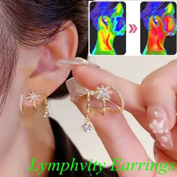 Charme drainage lymphatique coréen huit boucles d'oreille d'oreille pointues magnérapie lymphatique boucles d'oreilles germanium pour femmes bijoux de perte de poids y240423