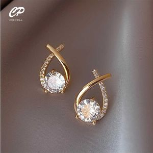 Charm Koreaanse nieuwe prachtige micro -ingelegde glanzende zirkoon drop -oorbellen voor dames luxe accessoires voor mode sieraden feestjes L230309