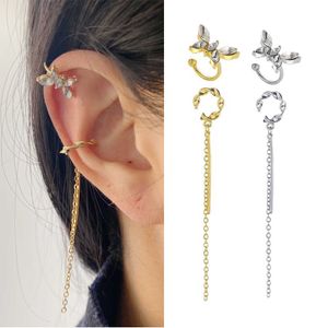 Charm LATS New Tassel Chain Butterfly Ear Clip Pendientes para Mujeres Hombres NonPiercing Fake Cartílago Pendiente Cuff Trend Jewelry Wholesale AA230518