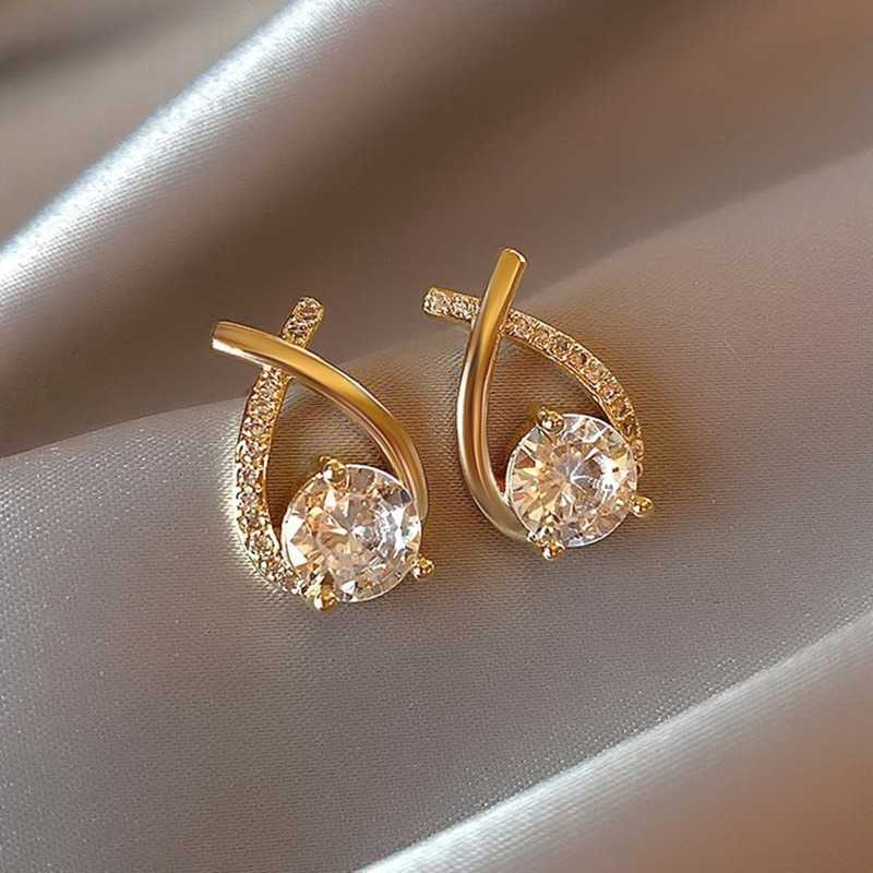 Urok spersonalizowane błyszczące kolczyki dla kobiet złoto srebrny kolor imprezowy ślub zaręczyny upuszczenie 2022 Biżuteria modowa AA230518