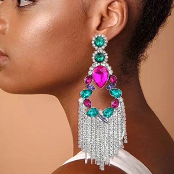 Boucles d'oreilles pendantes de luxe pour femmes, bijoux à la mode, robe de soirée pour dames, accessoires de déclaration, 230504