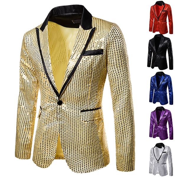 Charm Men's Casual One Button Fit Suit Blazer Coat Jacket Lentejuelas Party Top Dropshipping Precio bajo descuento mujer hombre estilo