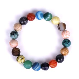 Charme Milky Way Agate Naturel Gem Gem Pierre Bead Bead Strand Femmes Stretch Bracelet Reiki Yoga Bijoux Bijoux cadeau