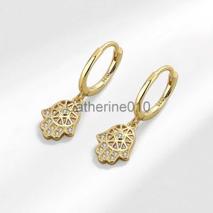 Charme NBNB Vintage Zircone Palm Drop Boucles D'oreilles Pour Femmes Mode Fille Dangle Boucles D'oreilles Femme Oreille PiercJewelry Yoga Accessoires J230817