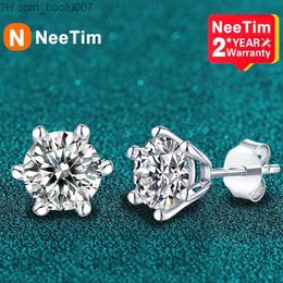 Charme NeeTim D Couleur 0.5 CT 100% Mosonite Boucles d'oreilles Femme Argent 925 Plaqué Or Blanc Bijoux Passer Test Diamant Z230713