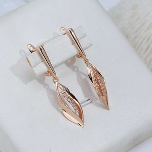 Charme Nouveau 585 Rose Or Couleur Longue Boucles D'oreilles pour les Femmes Géométrique Zircon Boucles D'oreilles Vintage Mariée De Mariage De Mode Fine Jewelry G230225