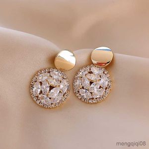 Charme nouveauté brillant strass boucles d'oreilles Joker mode géométrique circulaire femmes goutte bijoux R230603