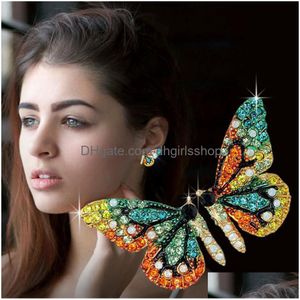 Charm Nieuwe Handgemaakte Fairy Simation Insect Vlinder Vleugel Drop Oorbellen Folie Strass Romantische Bruids Sieraden Levering Dhvds