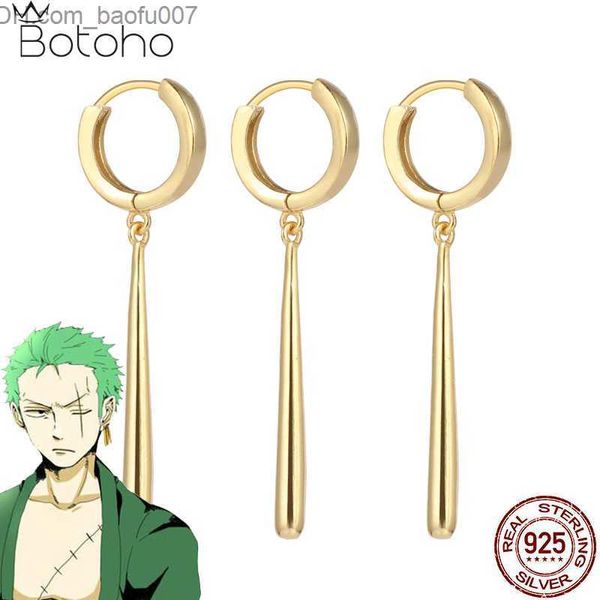 Charm One piece Rolonoa Zoro juego de rol 925 aretes de plata esterlina clip de perno uso diario pendientes de joyería de regalo de ventilador de alta calidad Z230712