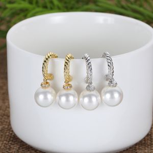 Boucles d'oreilles pendantes en perles avec diamant, cercle d'oreille, ligne de boutons, Imitation de perles, à la mode, pour dames