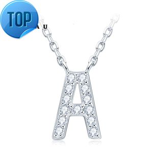 Charme hanger 1,4 mm D kleur Moissanite diamanten ketting initiële 26 letter naam ketting zilver voor dames kinderen meisjes