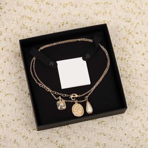 Charm hanger ketting met drop vorm witte shell diamant voor vrouwen bruiloft sieraden gift hebben box stempel PS3260