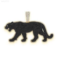 Pendentif à breloque en forme d'or véritable, panthère noire en métal pour hommes, bijoux pour hommes, miroir Laser noir, collier cadeau en or, chauve-souris personnalisée