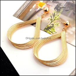 Charme assez grande déclaration boucles d'oreilles pour métal boucle d'oreille de mariage mode roman bijoux Vintage géométrique livraison directe Dhcxm