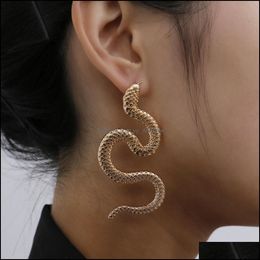 Charme Punk Serpent Boucles D'oreilles Pour Femmes Personnalité Or Couleur Métal Animal Longue Goutte Femmes Brinco Mode Bijoux Livraison 2021 Yydhhome Dhoq9