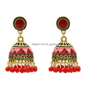 Charme Rétro Bollywood Style Traditionnel Indien Boucles D'oreilles Bijoux Avec De Petites Perles Jhu Jhumka Pour Les Femmes Parti Cadeau Drop Deliver Dhgarden Dhv45