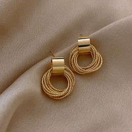 Charm Retro Metalen Goud Kleur Meerdere Kleine Cirkel Stud Oorbellen voor Vrouwen Koreaanse Sieraden Mode Bruiloft Cadeau 230830