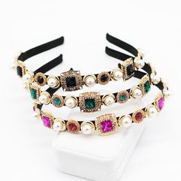 Charme Rhinestone Barokke Hoofdband Voor Vrouwen Goud Metalen Gesneden Kroon Haarband Vrouwen Haaraccessoires Bruid Sieraden Haar Hoop