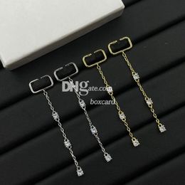 Charm Rhinestone Chain Earring Dangler Nieuwe Crystal Drop Earrings studs met doos Verjaardag Kerstcadeau