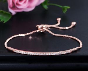Charm Rose Gold Designer Bracelet verstelbare dames enkele rij armband 3aaa kubieke zirconia mode koperen armbanden sieraden voor W2751594