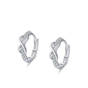 Charm S925 Sterling Silver Nicho Diseño Infinite Love Pendientes para la moda femenina Reproducción