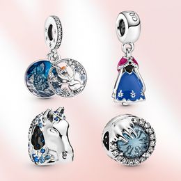 Charm S925 Sterling Silver Snowball Pendant Charm Princess Bead Geschikt voor originele Pandora Bracelet Moeder Sieraden Love Charm Gratis verzending